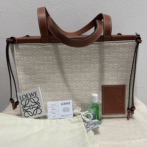 LOEWE brand new Anagram Canvas Cushion tote